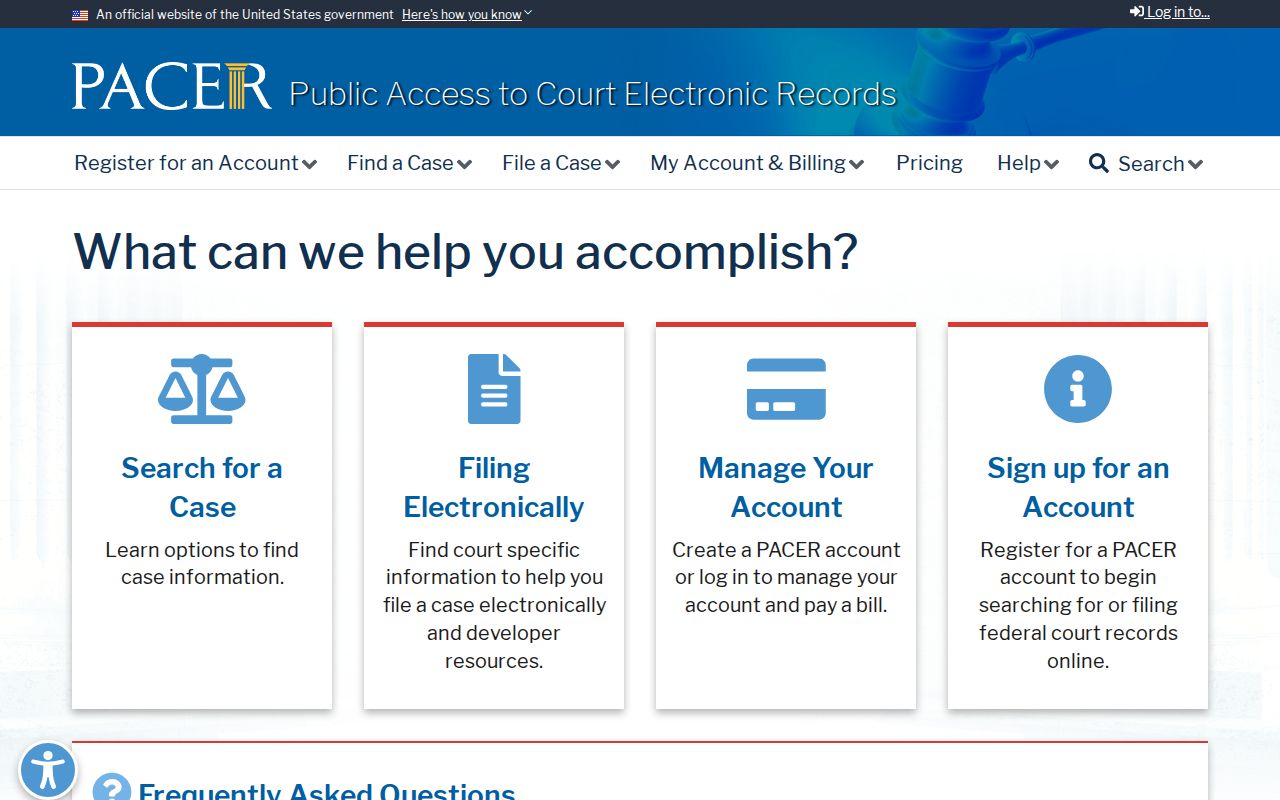 Crane County federal warrant route source showing the PACER court records search interface